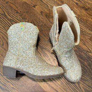 Girls' Self Esteem Toddler Renegade Cowboy Boots - Gold Glitter